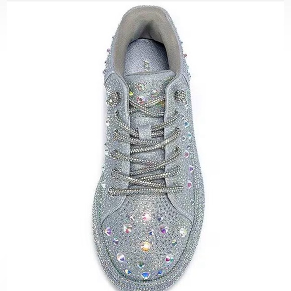 Crystal Rhinestone covered platform sneakers. Brand new in box, perfect! - Picture 2 of 8
